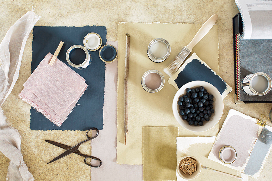 SandersonpaintIndigo.new Sanderson paint Indigo pink palette