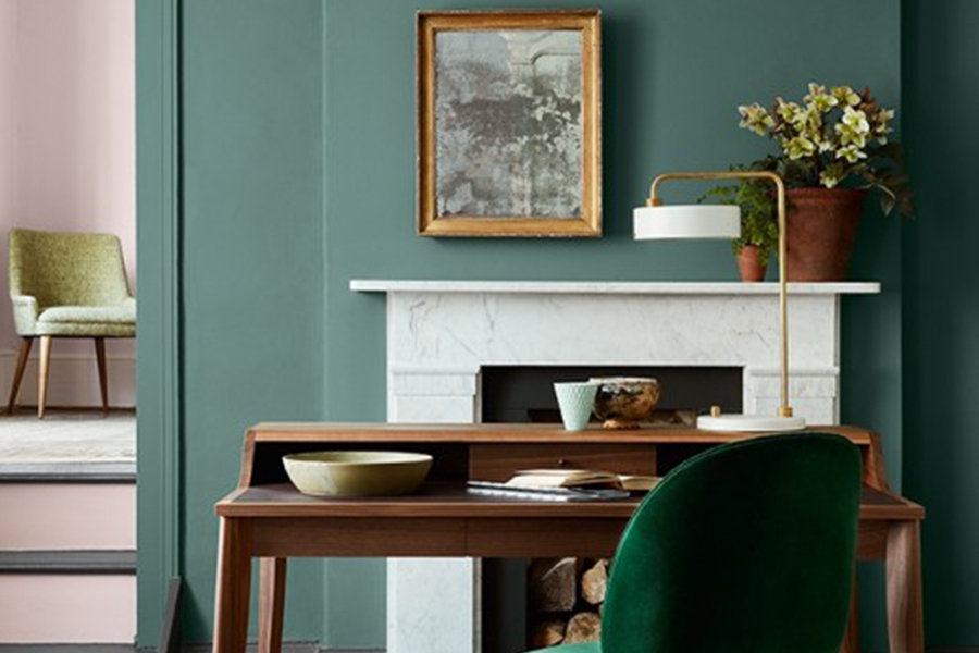 littlegreenegreen.new The little Greene Paint Company, walls in Pleat, Aquamarine Mid