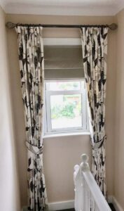 roman blind and curtains