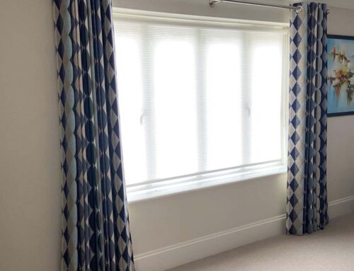 Curtains and blinds at family home in Walton, Surrey