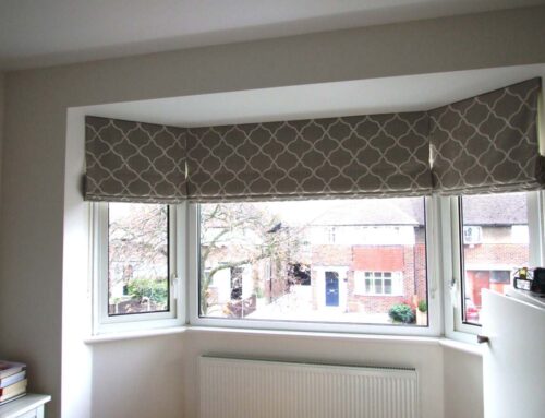 Bay window roman blinds in Sunbury, Surrey