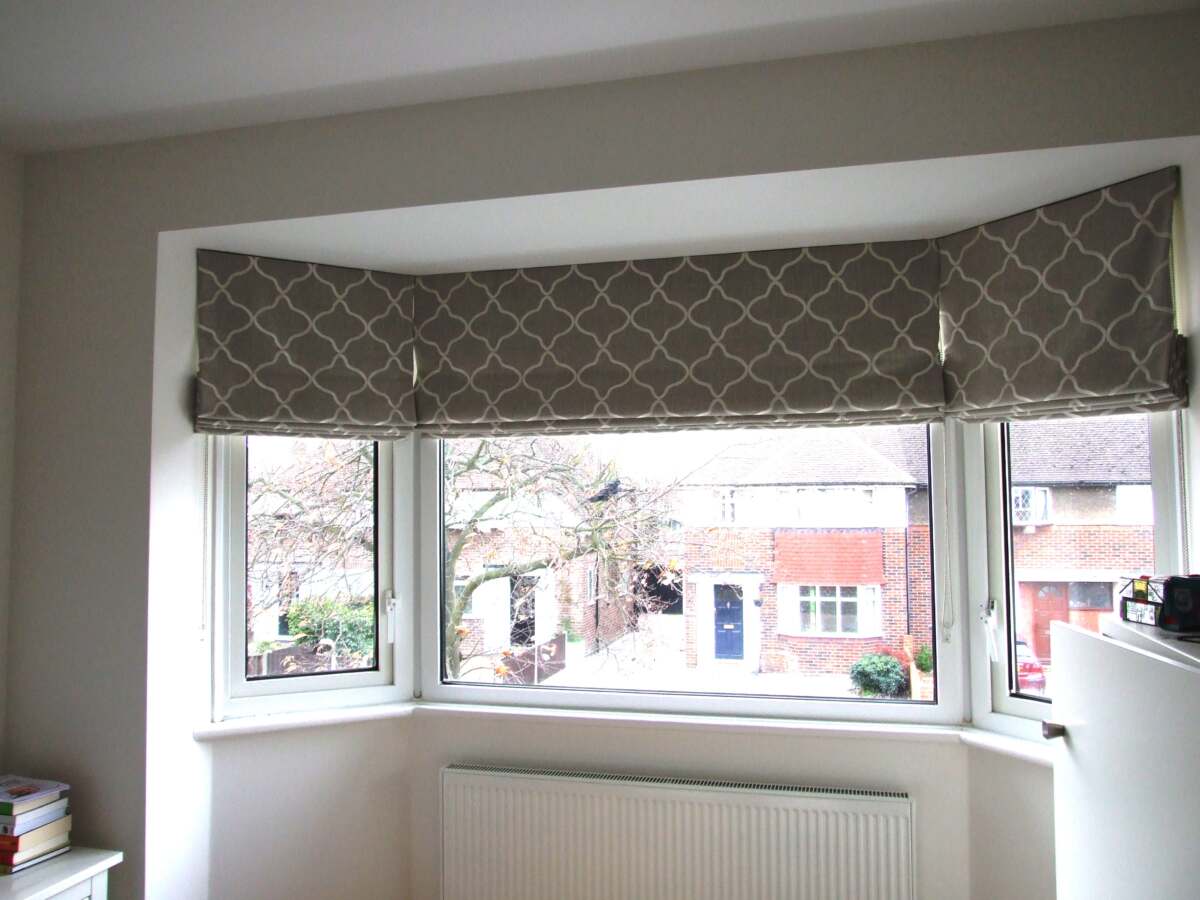 bay window roman blinds